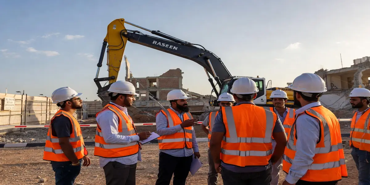 Raseen demolition team on site UAE