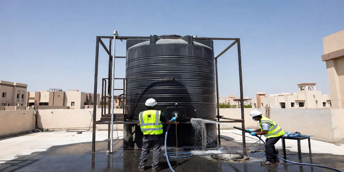Raseen salt water tanker supplying a construction site in Dubai