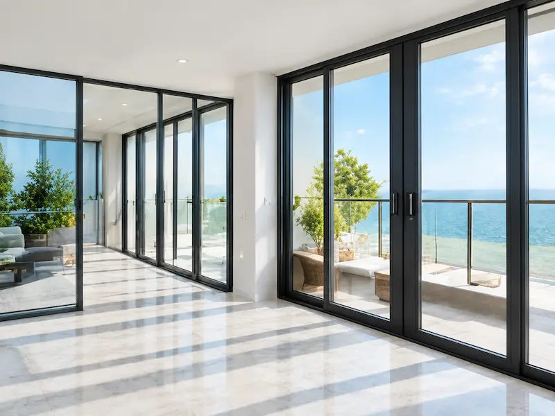 Aluminium sliding door installation in Dubai