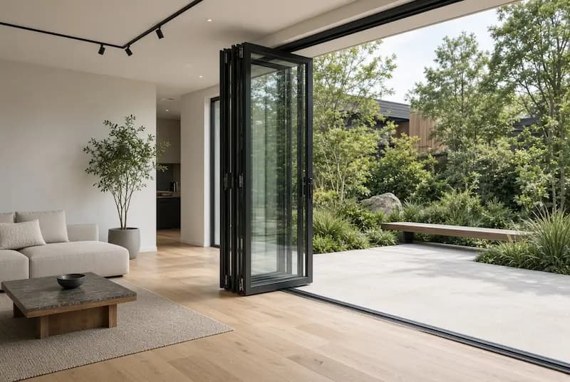 Folding glass door for a modern Dubai interior