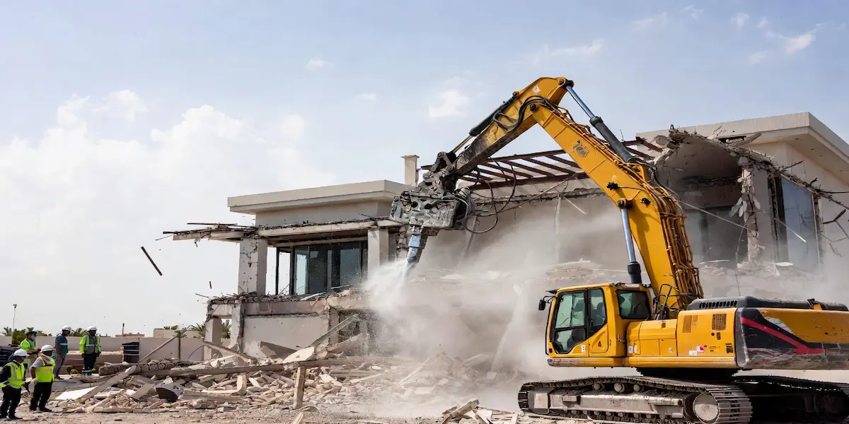 Villa demolition in progress Sharjah UAE