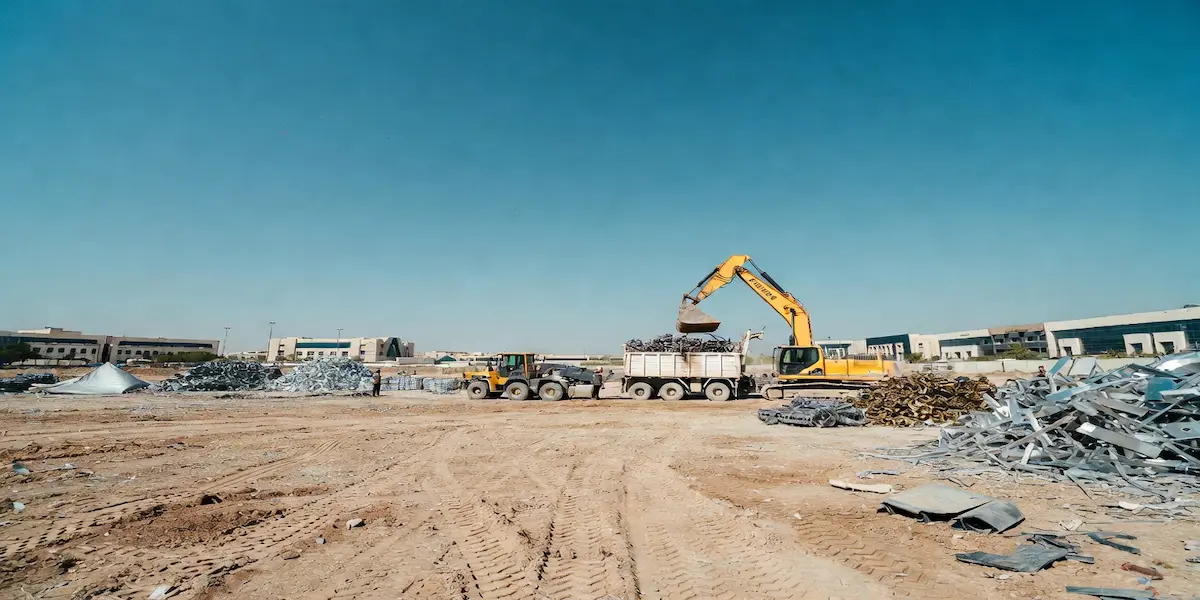 Steel rebar recovery and sorting on an Abu Dhabi jobsite